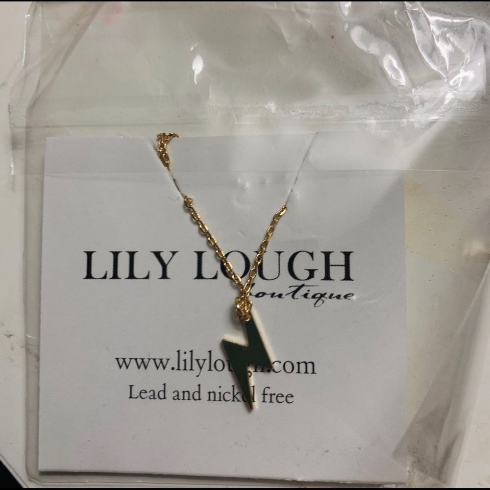 Lily Lough Gold Lightning Bolt Necklace